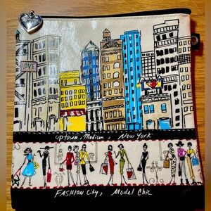 Brighton Downtown Fashion City Model Chic Zipper Bag Coated Canvas with Charm